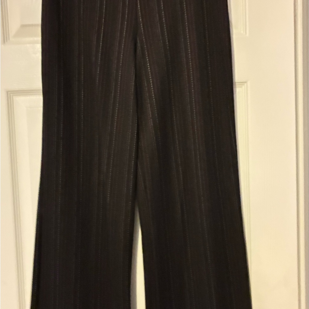 New York & Company Black Pinstripe Flare Pants